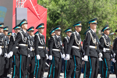 SHYMKENT city, KAZAKHSTAN MAY 9, 2015: Gala concert with the participation of the military, the...