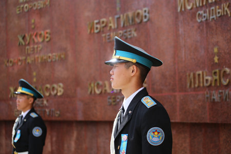 May 9, 2015. The celebration of 70 anniversary of the Victory in the Nazi Germany. Kazakhstan. Shymkentのeditorial素材