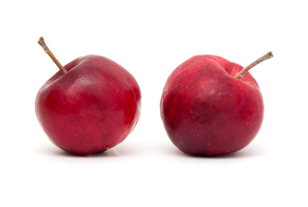 red apple on a white backgroundの写真素材