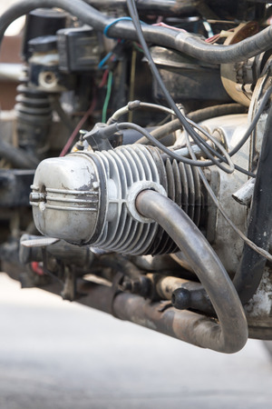 Motorcycle detail. metallic motorcycle motorの写真素材