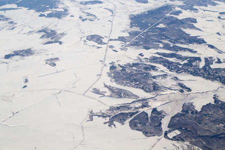 winter. view from the airplane