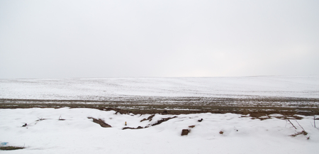 snow on the ground in natureの写真素材
