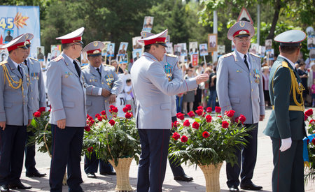 Shymkent, KAZAKHSTAN May 8, 2016: Victory Day in memory of the soldiers of the Great Patriotic War....
