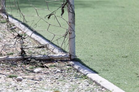 Gate on a football fieldの写真素材