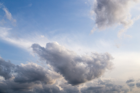 beautiful clouds against blue skyの写真素材