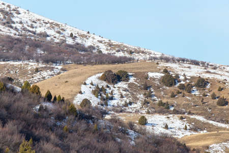 snow-capped mountains of the Tian Shan in winter
