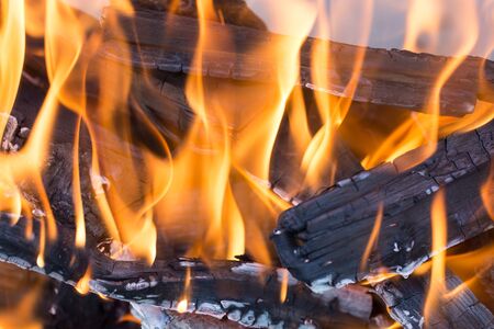 burning wood in a brazier