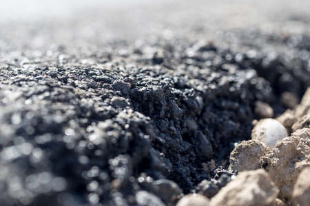fresh black asphalt as backgroundの写真素材
