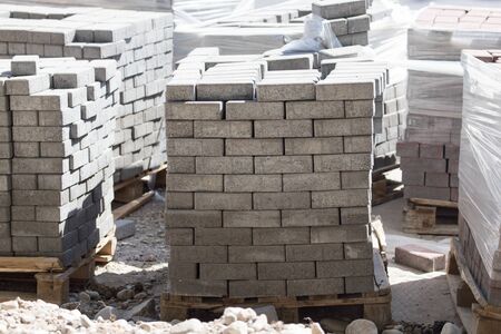 paving slabs at the construction site