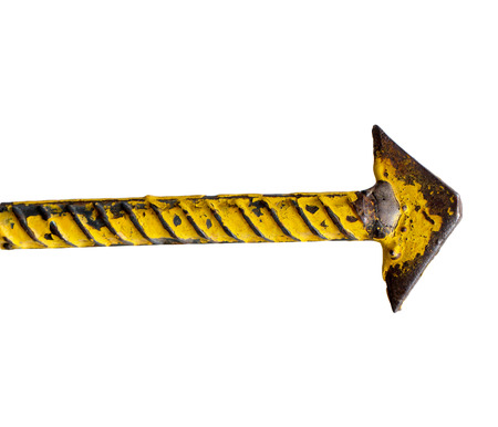 Metal arrow on a white background