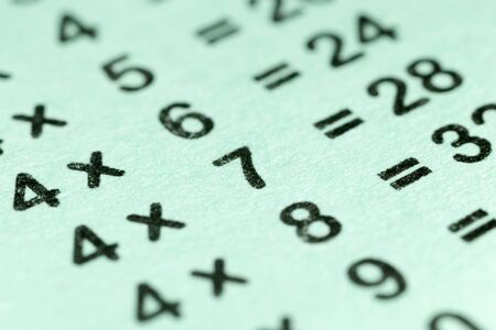 multiplication table as a background. macroの写真素材