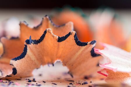 debris from a pencil. macroの写真素材