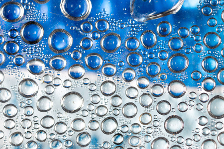 drops of water on a blue background