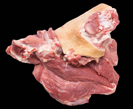 pork meat on a black backgroundの写真素材