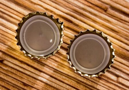 bottle cap on the table. macroの写真素材