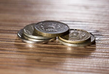 coins on the table. macroの写真素材
