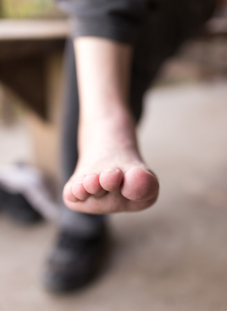 bare foot manの写真素材