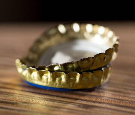 bottle cap on the table. macroの写真素材
