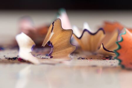 debris from a pencil. macro