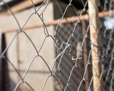 metal fence as a backdropの写真素材