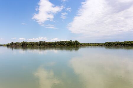 Beautiful nature on the river Syr Darya. Kazakhstanの写真素材