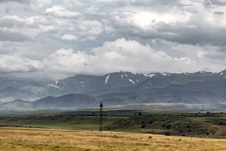 beautiful mountains in Kazakhstan as a background