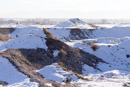 snow on the groundの写真素材