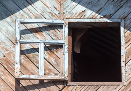 old wooden windowの写真素材