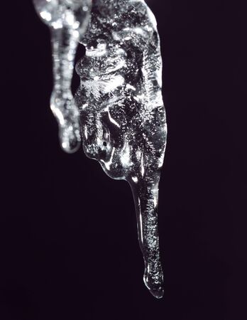 icicle on a black backgroundの写真素材