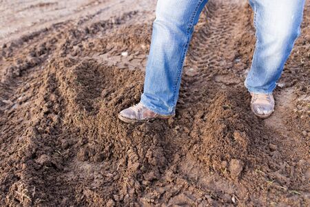 feet in the mudの写真素材