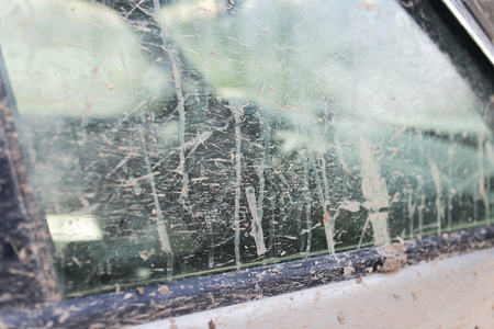 dirt on the glass carの写真素材