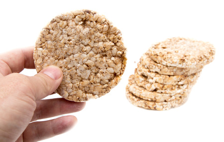 whole grain bread on a white backgroundの写真素材