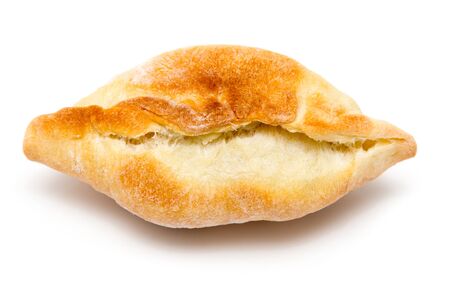 pies with cabbage on a white backgroundの写真素材