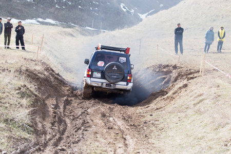 Shymkent, KAZAKHSTAN - February 26, 2017: Cars on Russian holiday Maslenitsaのeditorial素材