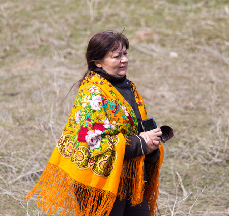 Shymkent, KAZAKHSTAN - February 26, 2017: People on Russian holiday Maslenitsaのeditorial素材