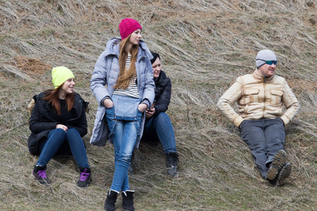 Shymkent, KAZAKHSTAN - February 26, 2017: People on Russian holiday Maslenitsaのeditorial素材