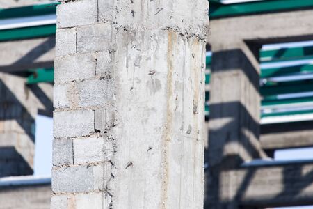 bricks in a newly built house as a backgroundの写真素材