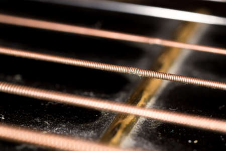 Detail of a guitar string as a background. macro