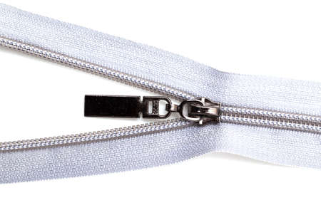 Gray lock on clothes on white background .の写真素材