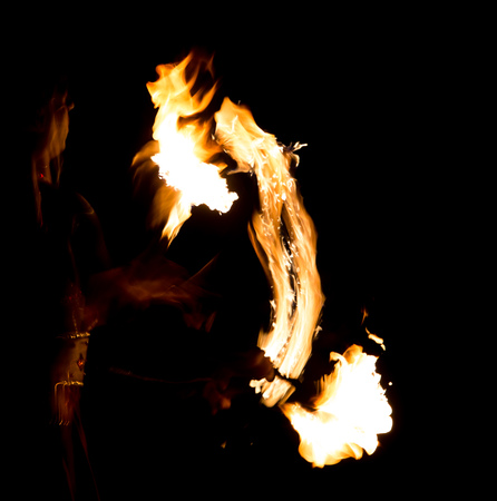 trace of fire on black
