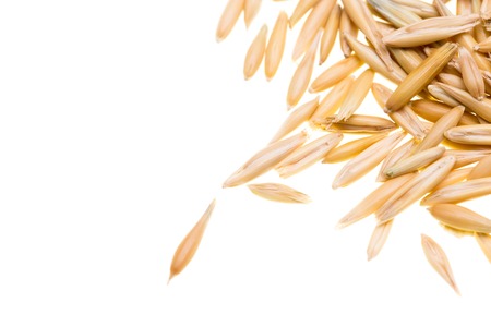 Corn oats on a white background. macroの写真素材