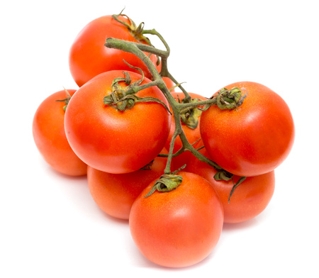 Red tomatoes isolated on a white background .の写真素材