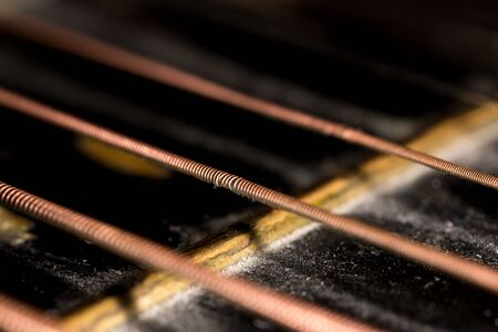 Detail of a guitar string as a background. macroの写真素材