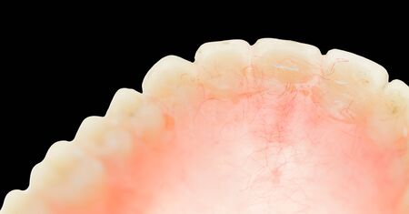 false teeth Isolated on a black background