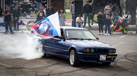 Shymkent, KAZAKHSTAN - March 15, 2017: Racing car at the opening of the biker season in Shymkentのeditorial素材