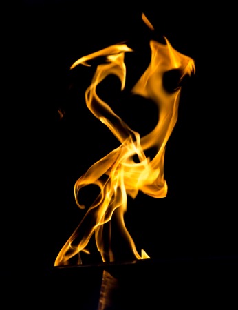 Flame of fire on a black background .の写真素材