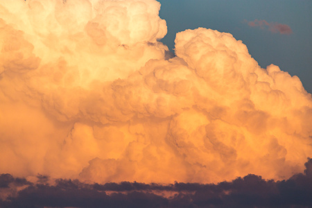 Beautiful clouds at sunset on nature as background