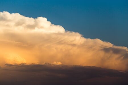 Beautiful clouds at sunset on nature as background