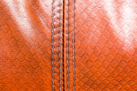 Brown leather material as background. Abstract textureの写真素材