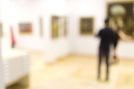 Bokeh in the museum of paintings as a background .の写真素材